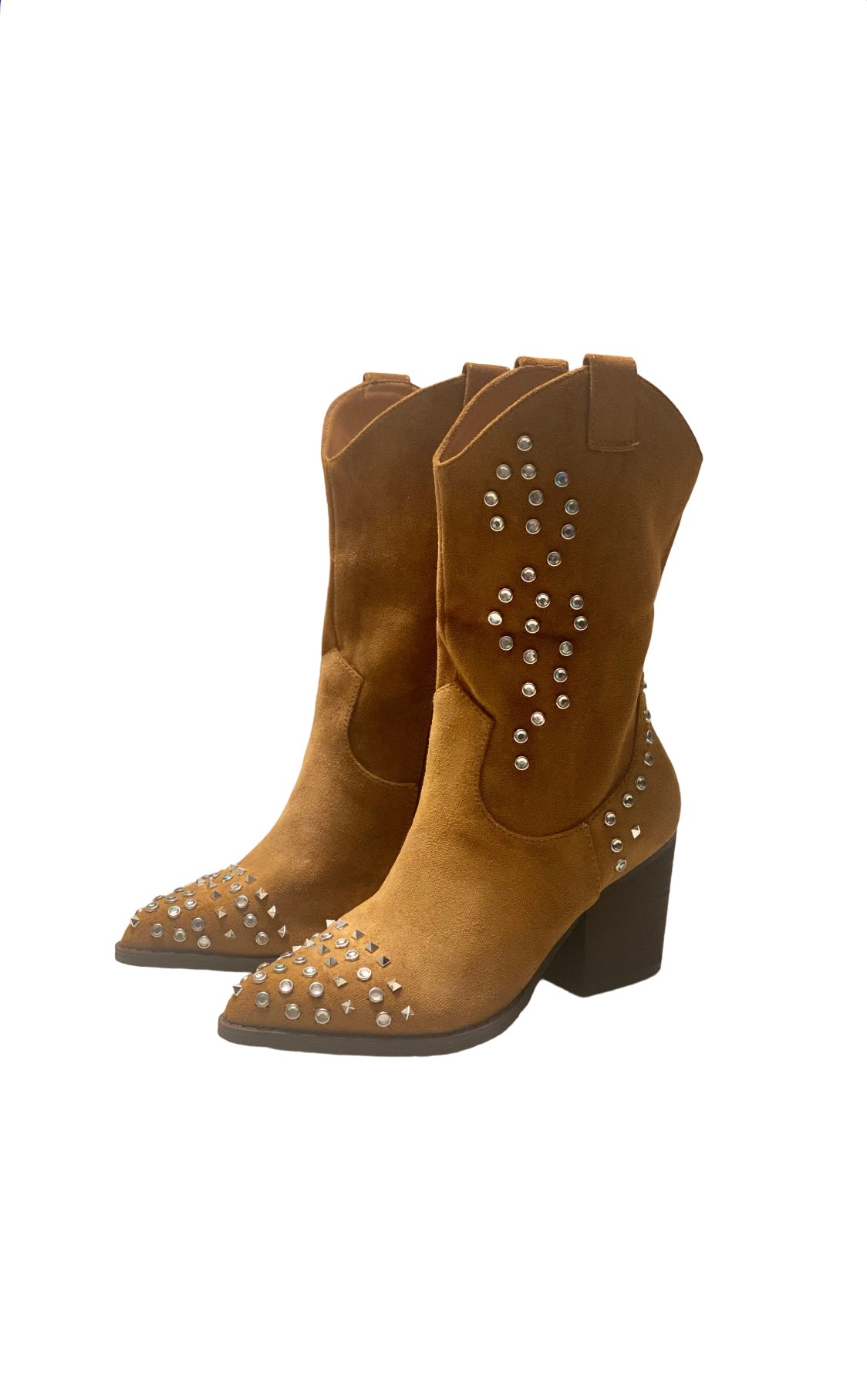 LEATHER COWBOY ANKLE BOOT WITH DETAILS
